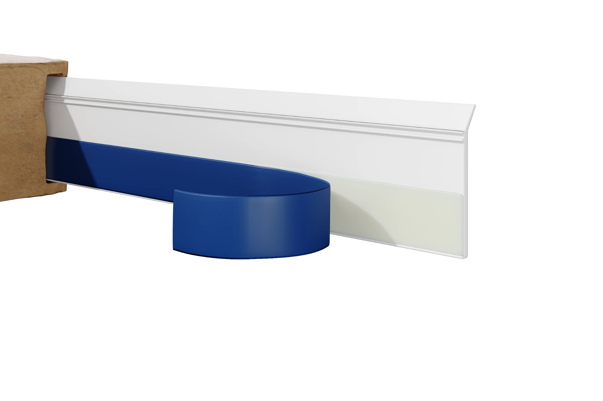 Flachleiste mit Dichtlippe selbstklebend auf Rolle, 50 m, PVC weiß